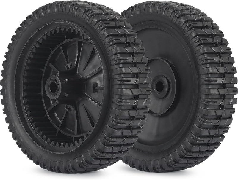 GICOOL 180775 180773 72-077 Front Wheels, 8 Inch Wheels Fit for Craftsman AYP MTD Lawn Mower, Black, Pack of 2 - Image 1
